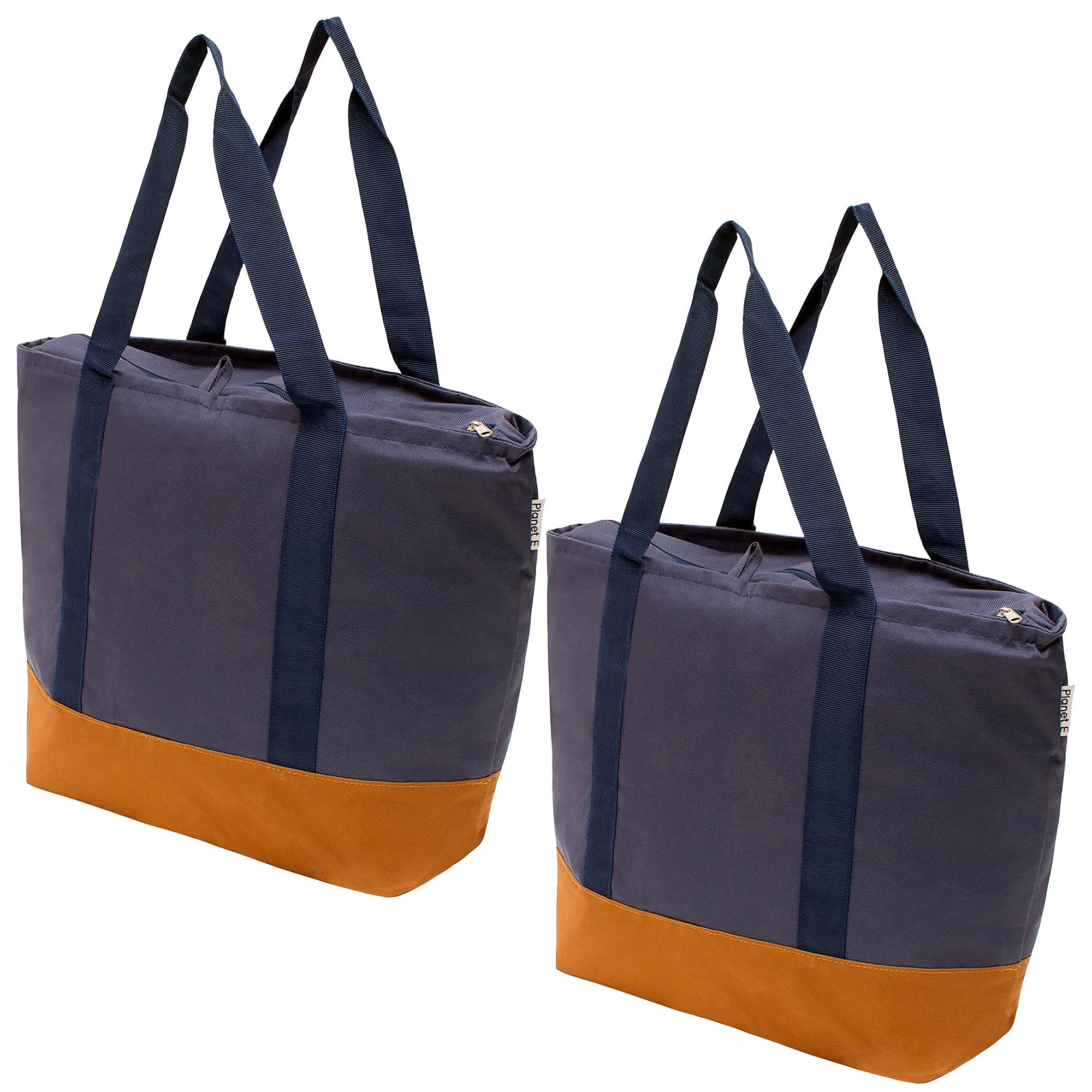 PLANET EReusable Grocery Heavy Duty Tote Shopping Bag with Extra Long Handles 2 Piece Set