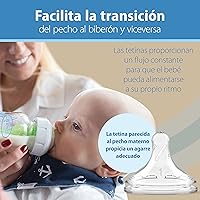 Vista 11 de Dr. Brown’s - Tetina para biberón de cuello ancho, flujo natural nivel 1, flujo lento, 100% silicona, paquete de 2, 0m+