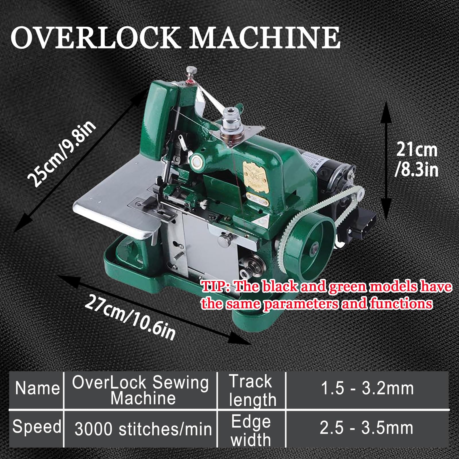 Máquina De Coser Overlock Industrial 3 Hilos Alta Eficiencia Portátil
