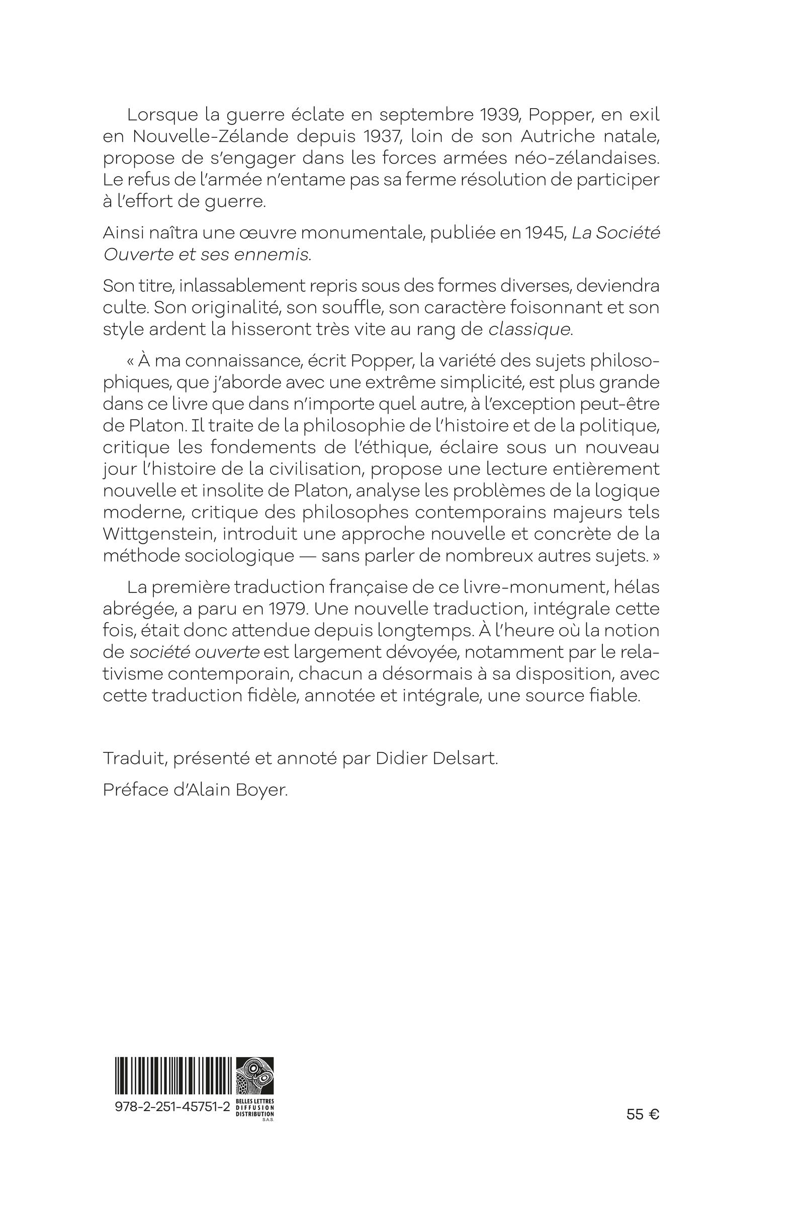 La société ouverte et ses ennemis: I - Platon l'Enchanteur ; II - Le point culminant de la prophétie : Hegel, Marx et leurs conséquences
