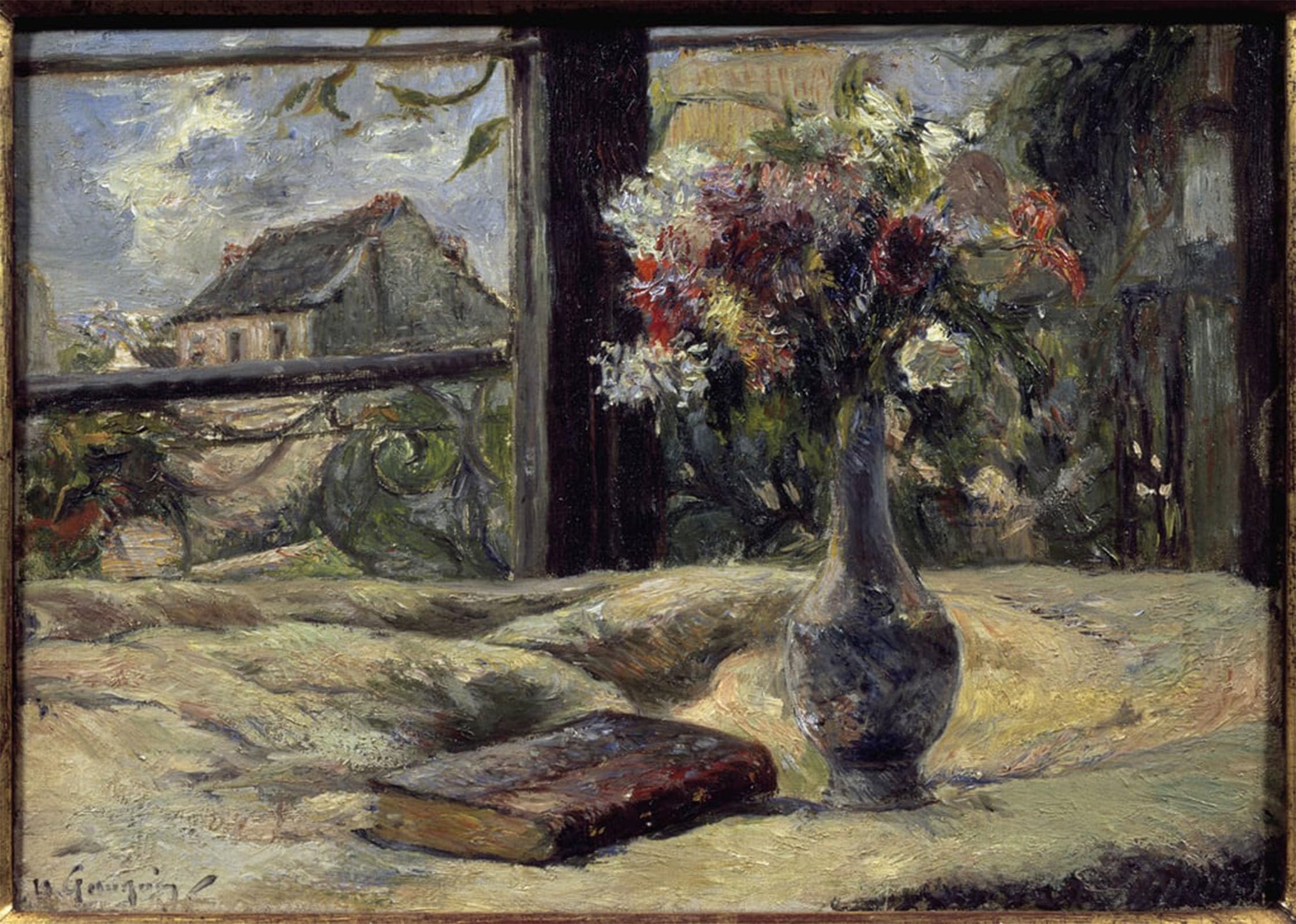 ARTXLXXBN Famous Painting Art Wall Decor Abstract Art Picture Vase of Flowers Painting Oil on Canvas by Paul Gauguin Animal Pictures for Home Decor 60x90cm