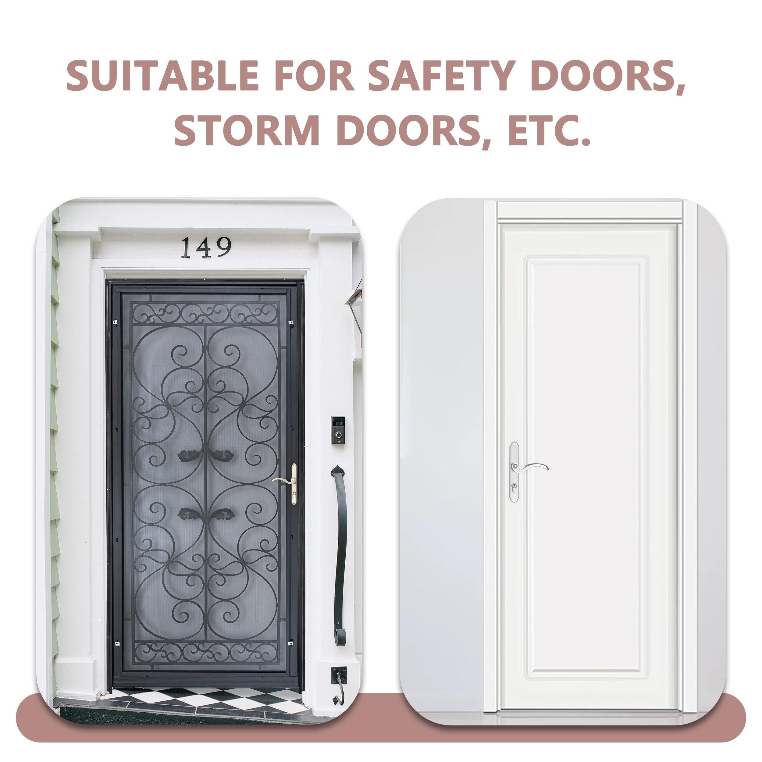 Storm - Kit di ricambio per maniglia della porta con serratura e chiave, set di maniglie di sicurezza per porta finestra, porta del patio, impermeabile e antiruggine (argento)