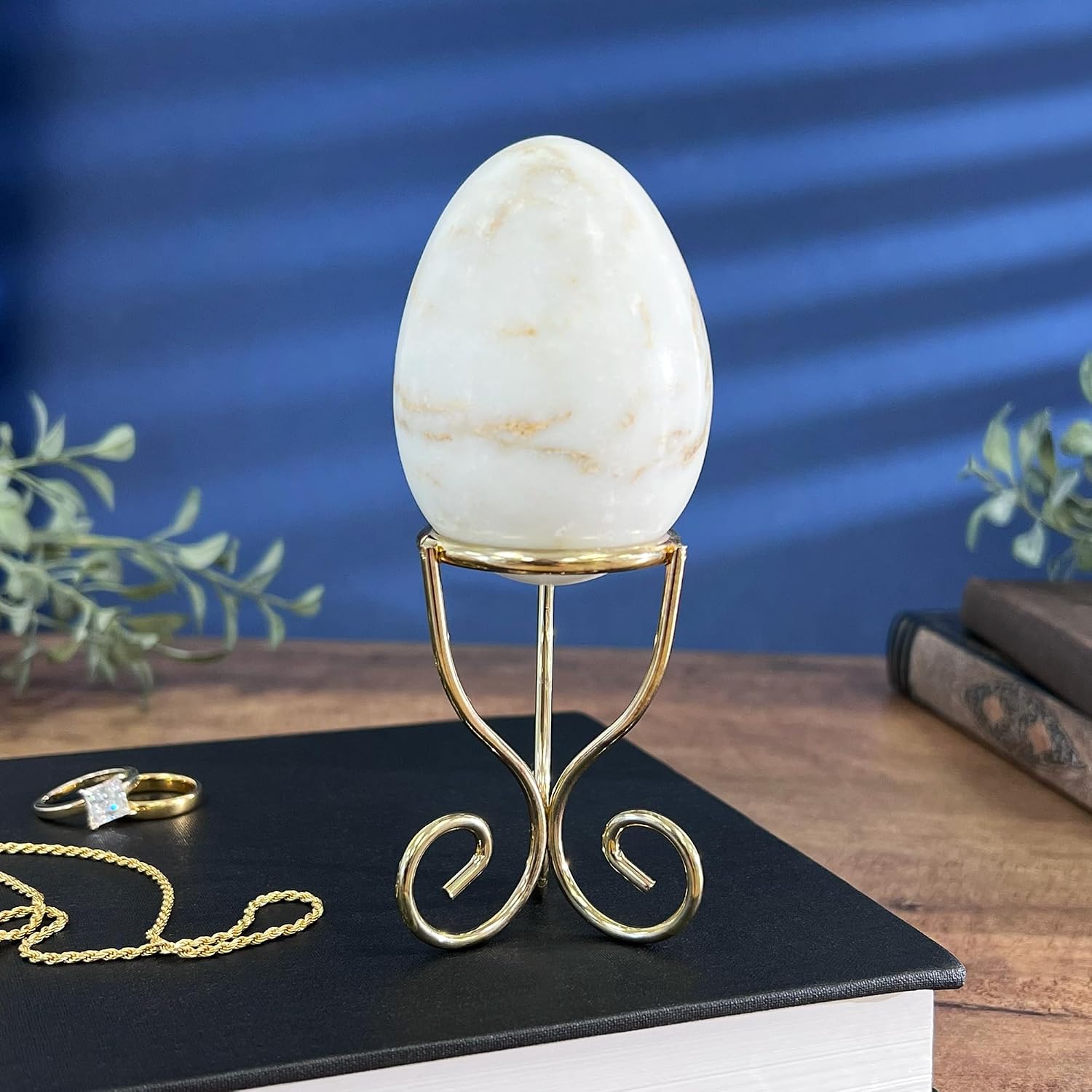 Bard's Brass-toned Egg Stand/Holder, Scroll Leg, 1.375" Diameter