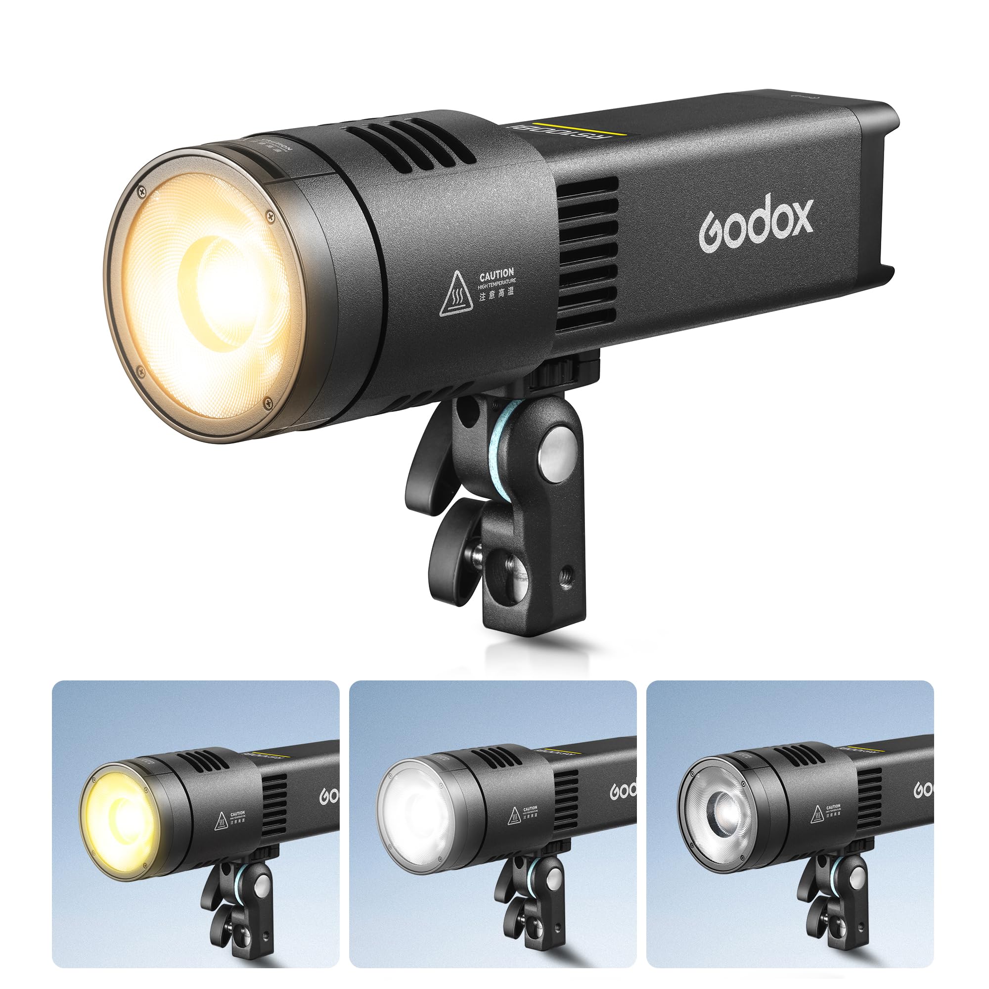 Godox RS100Bi LED Video Light, CRI 95+ TLCI 95+ 100W Mini 2800-5600K 28600 Lux One-Piece Outdoor-Ready Light 0-100% 0.1% Dimming 11 FX DMX NFC Bluetooth 60W PD Fast Charging (RS100Bi LED Video Light)