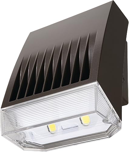 Lumark XTOR6BRL-PC1 Crosstour - Paquete de pared LED integrado de carbono de 58 W para exteriores con Photocontrol 120V y lente refractiva, bronce
