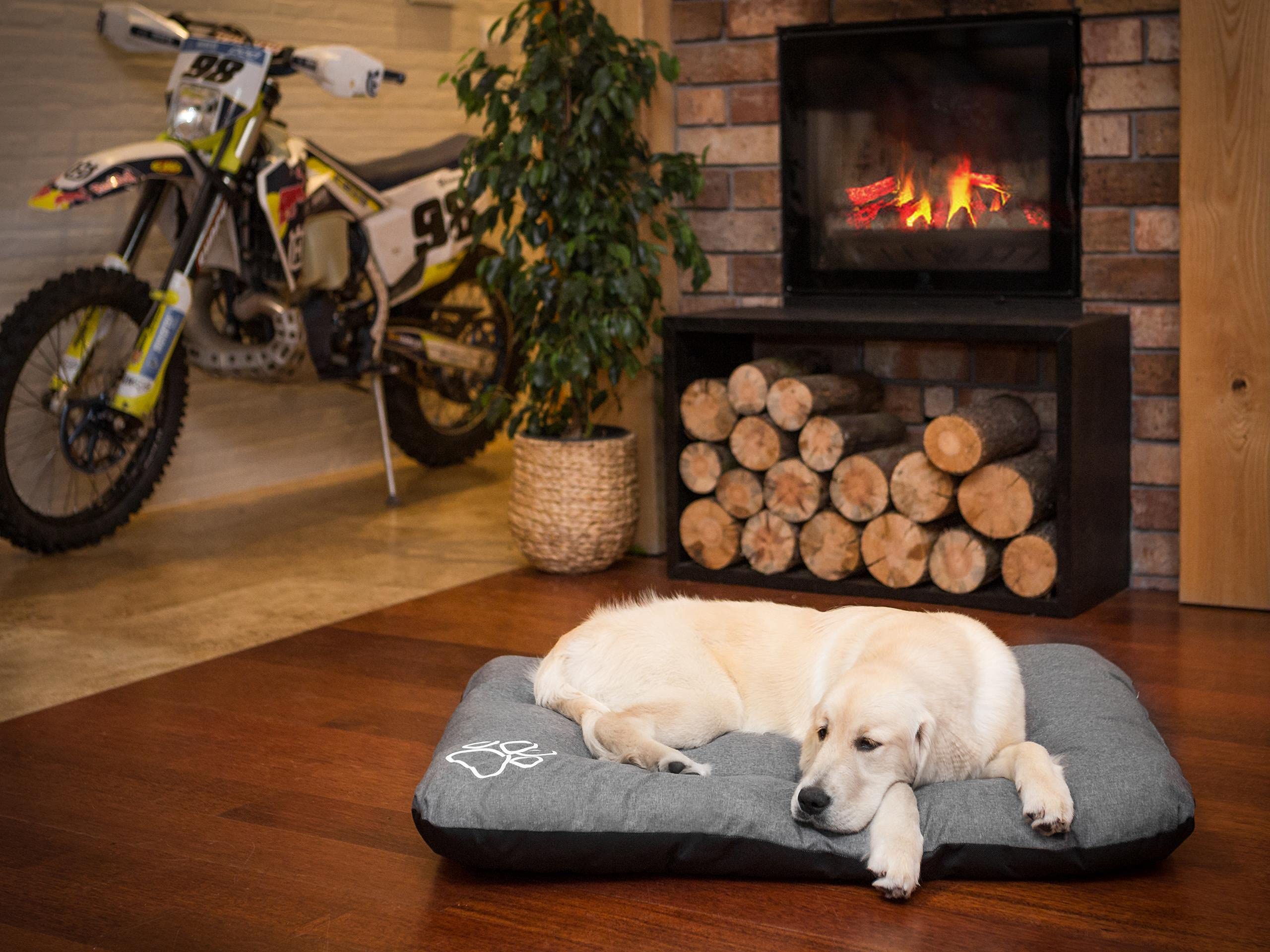 PillowPrim Colchón para perros, sofá para perros, cojín para perros, colchón para perros, cama para mascotas, cama suave, cojín R2-100 x 70 cm, color gris