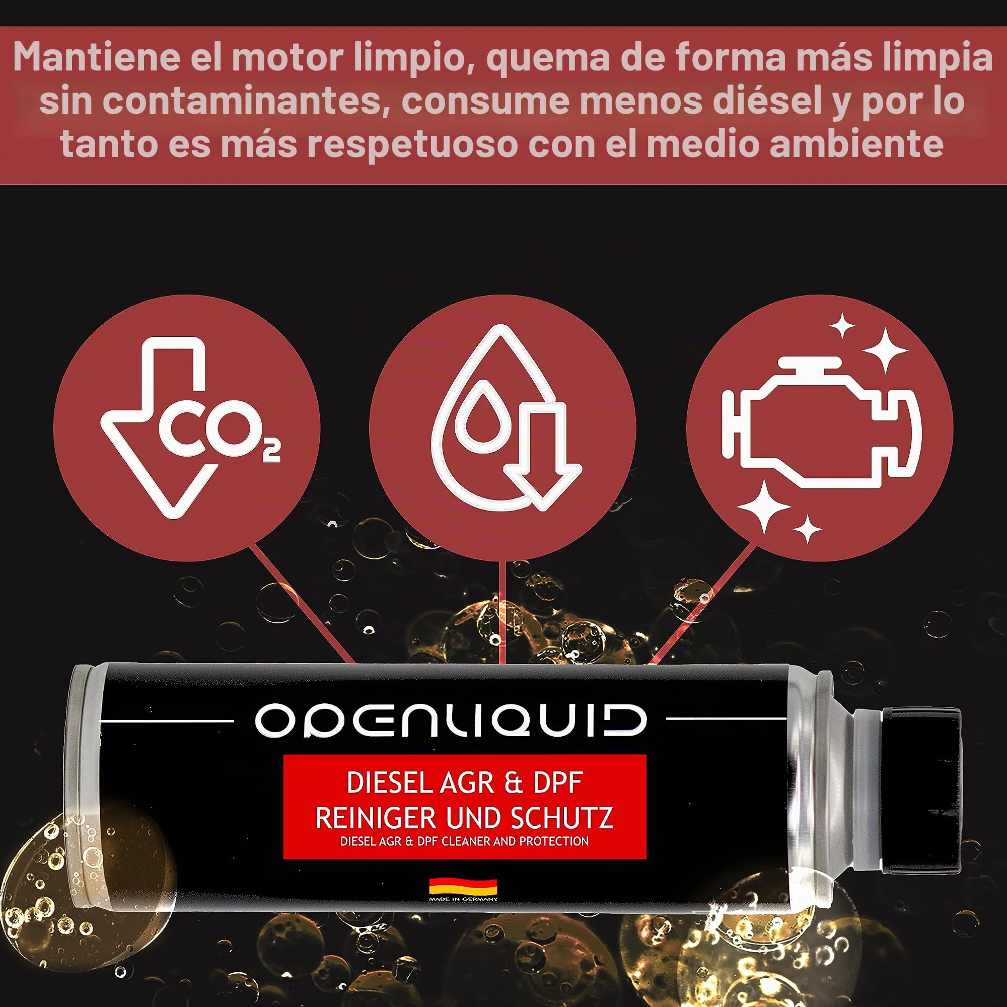 Limpiador y protector de AGR y DPF de diésel - Aditivo para diésel - Auto - Limpiador de filtro de partículas de diésel y AGR - reduce la formación de hollín, disuelve depósitos (6X 300 ml)