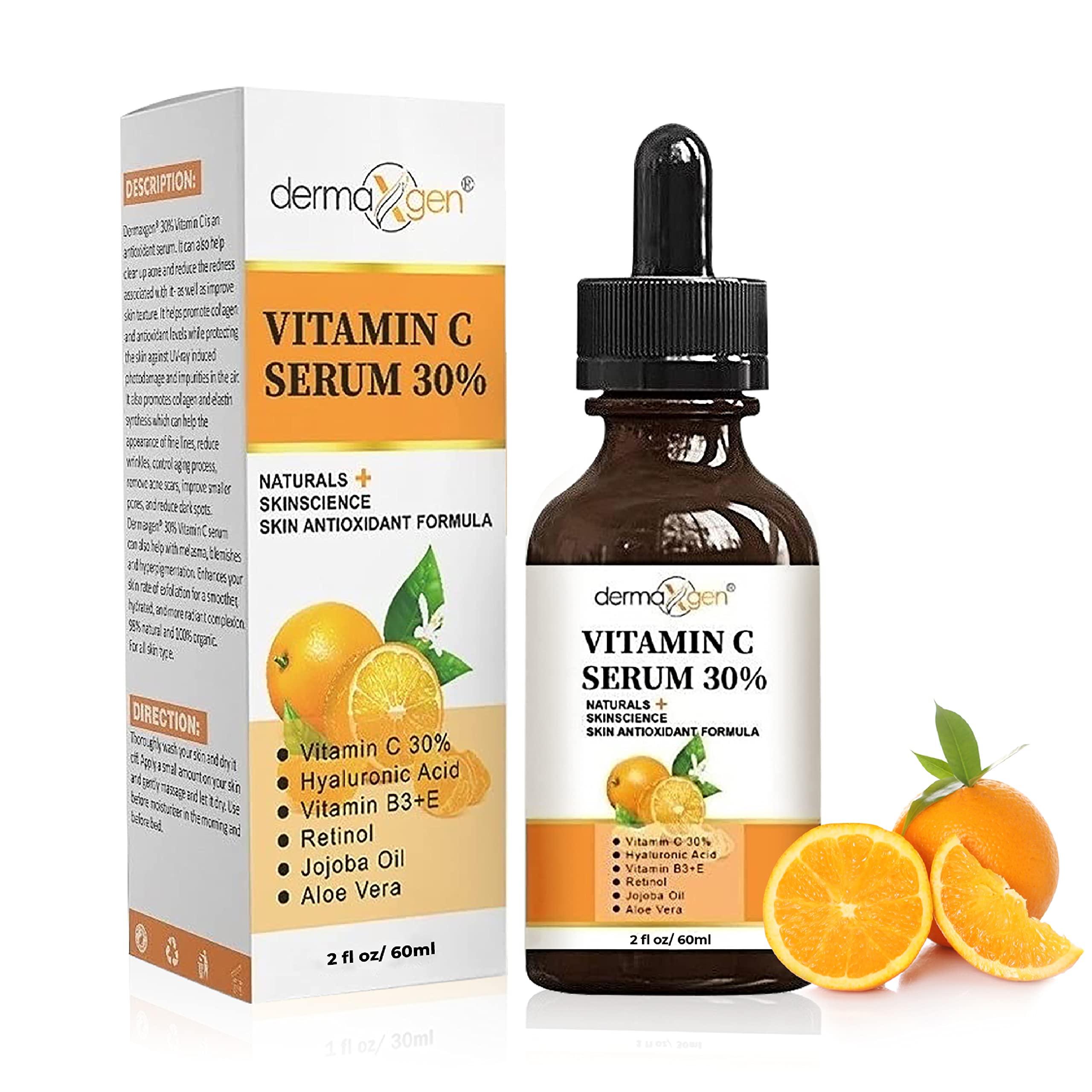 Amazon.com: DERMAXGEN 30% Vitamin C Serum for Face, Hyaluronic