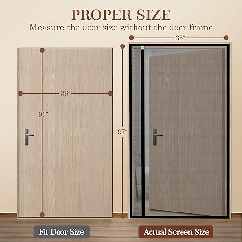 Miniatura 2 de Puerta de pantalla, magnética, reversible con apertura del lado derecho izquierdo, con malla magnética reforzada, para evitar el ingreso de insectos