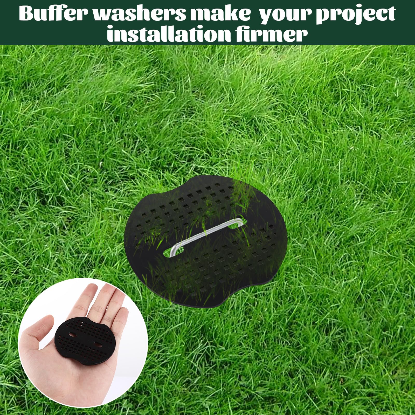 Lot de 100 piquets de membrane de mauvaises herbes, avec 100 rondelles tampons, crochet et marteau, piquets en métal galvanisé de 100 mm, piquets de sol de jardin en forme de U pour gazon