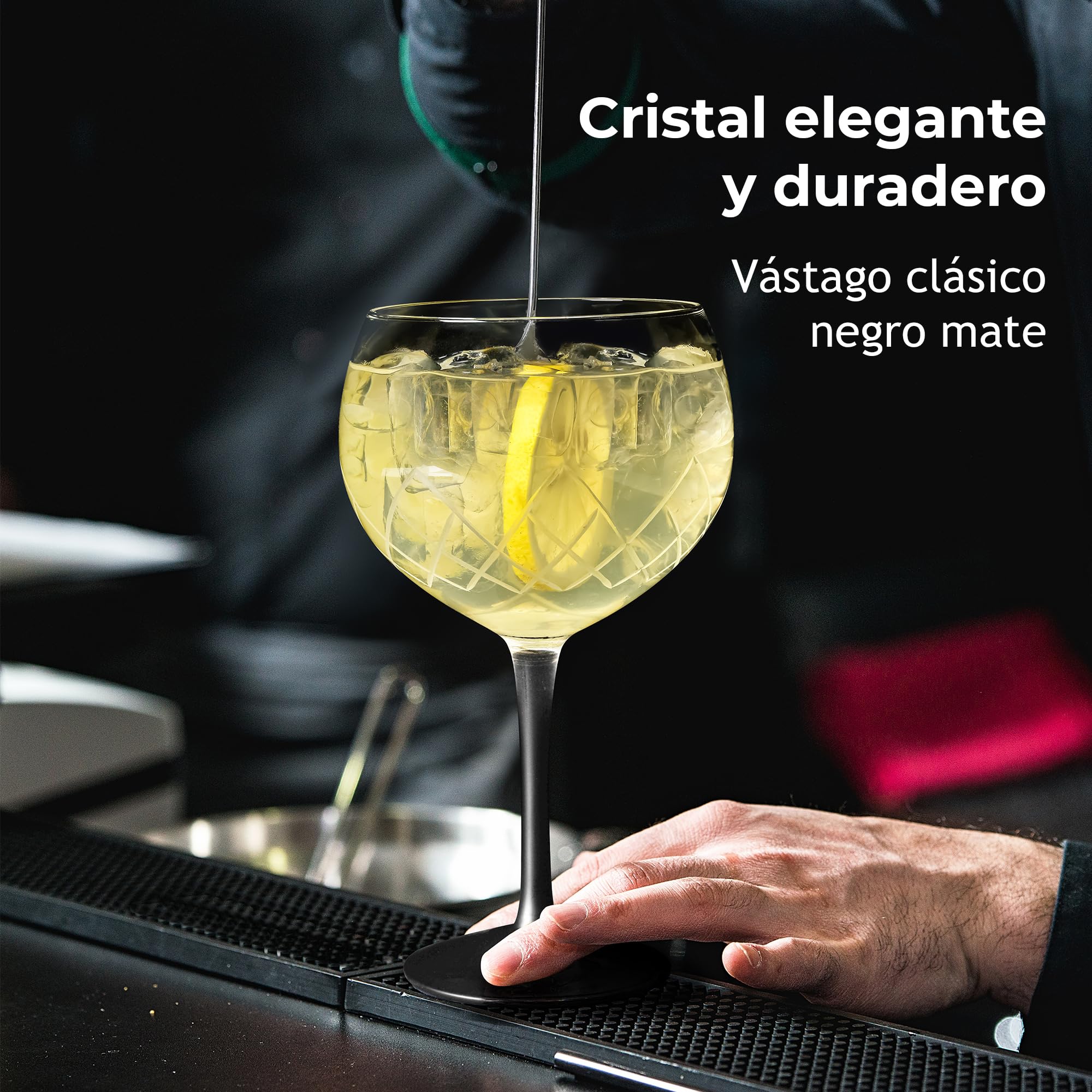 MIAMIO - set de 2 copas de ginebra 650 ml Crystaluna para cocina | Copas de ginebra para gin tonic y cócteles, 650 ml, Crystaluna. Diseño moderno y práctico para la cocina y el día a día.