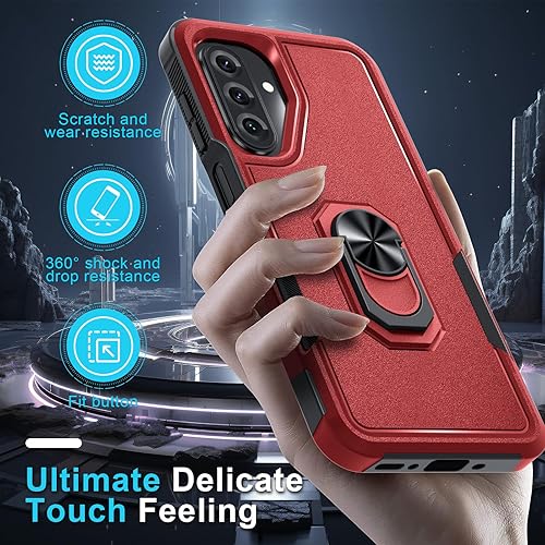 Miniatura 165 de Janmitta Funda compatible con Samsung Galaxy A14 5G con protector de pantalla + protector de lente de cámara, funda resistente de cuerpo completo