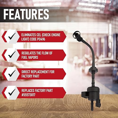 Miniatura 2 de Válvula de purga de recipiente de vapor  Reemplaza 55573017, 911-409, CP781  Compatible con vehículos Chevy & Buick 1.4L Encore, Cruze, Sonic, Trax