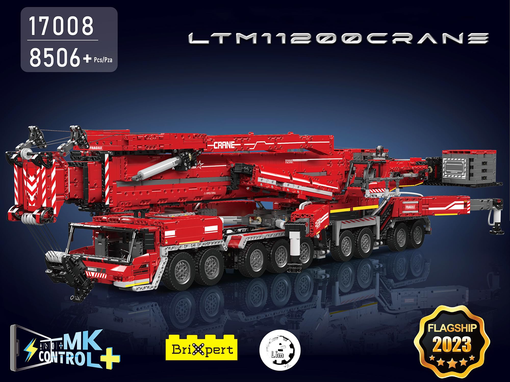 BlocteckToy LTM 11200 Raupenkran - 8506 Teile Bausatz Mit Fernsteuerung