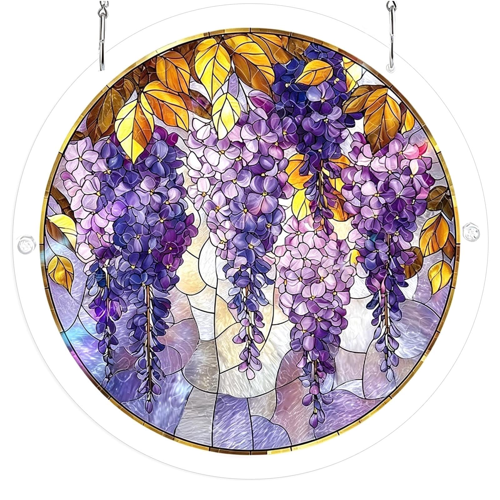 BOYANDM Puzzle Suncatchers Stained Glass Window Hanging Decors Colorful Acrylic Sun Catchers for Homen Garden Ornament Acrylic Puzzle Suncatchers
