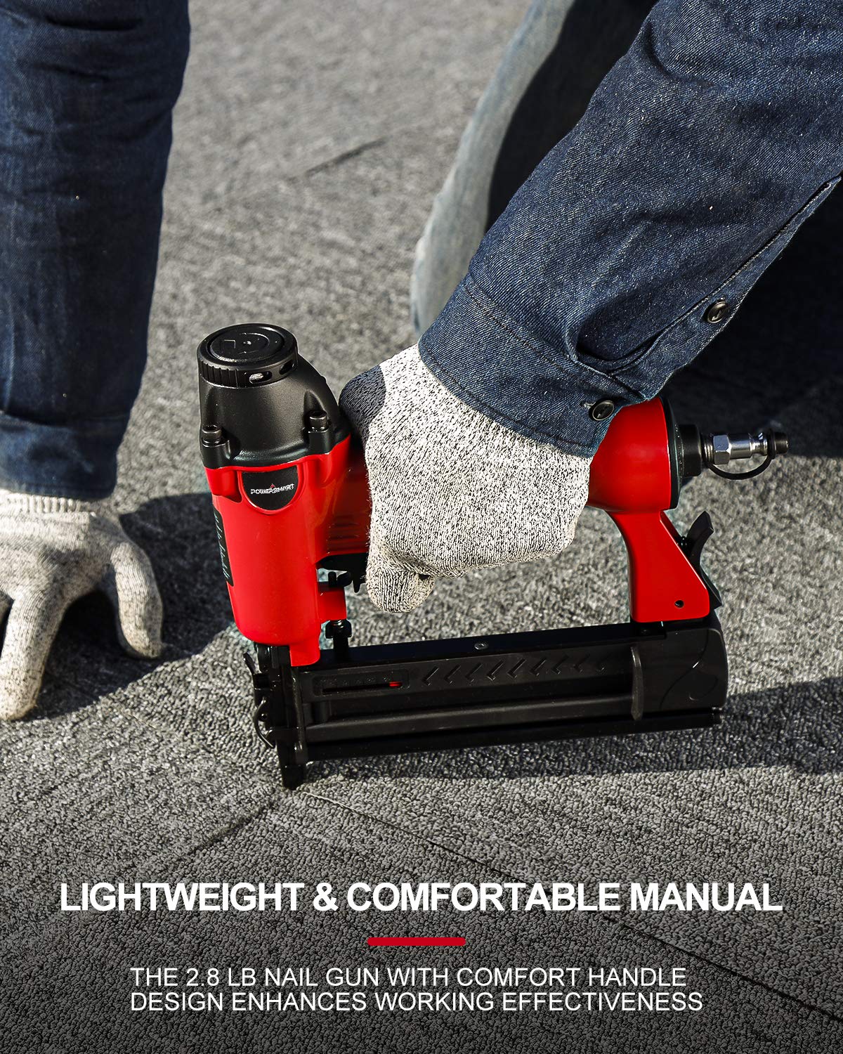 Powersmart 18Gauge Pneumatic Brad Nailer, 2 in 1 Nail Gun and Crown