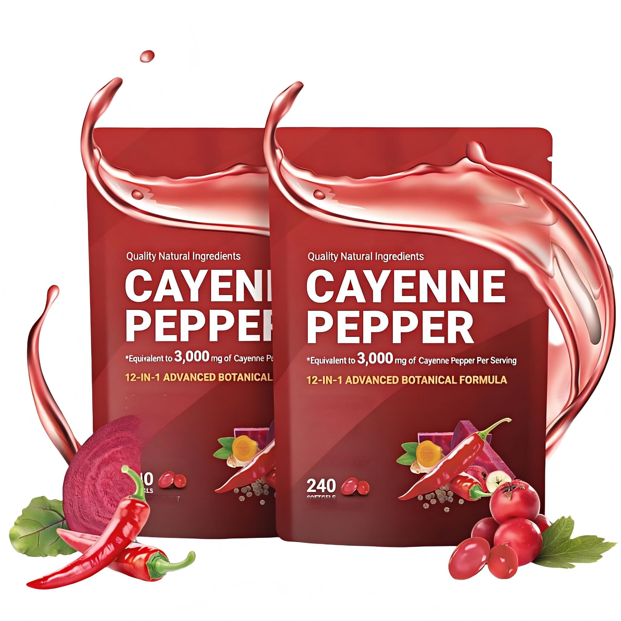 Capsaicin, Cayennepfeffer, Unterstützung Für Verdauung Und Durchblutung Bei Männern, 2er-Pack