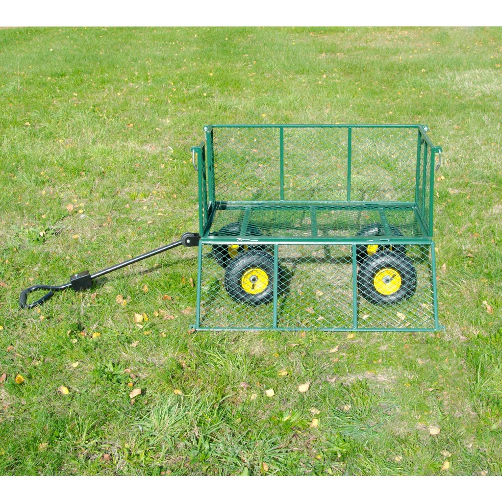 Georges Chariot de jardin, pour le transport, charge maximale : 550 kg, avec pneus pneumatiques et bâche intérieure amovible