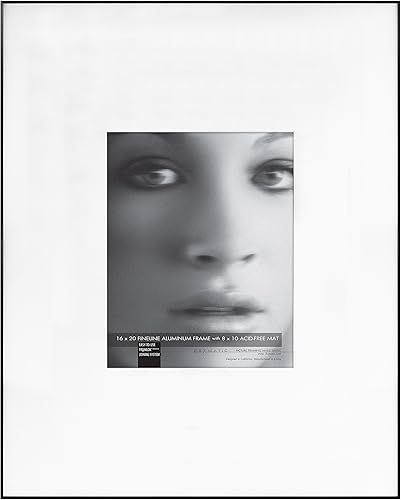 MCS Framatic Fineline Marco de aluminio, negro, 16 x 20 pulgadas mate a 8 x 10 pulgadas, individual