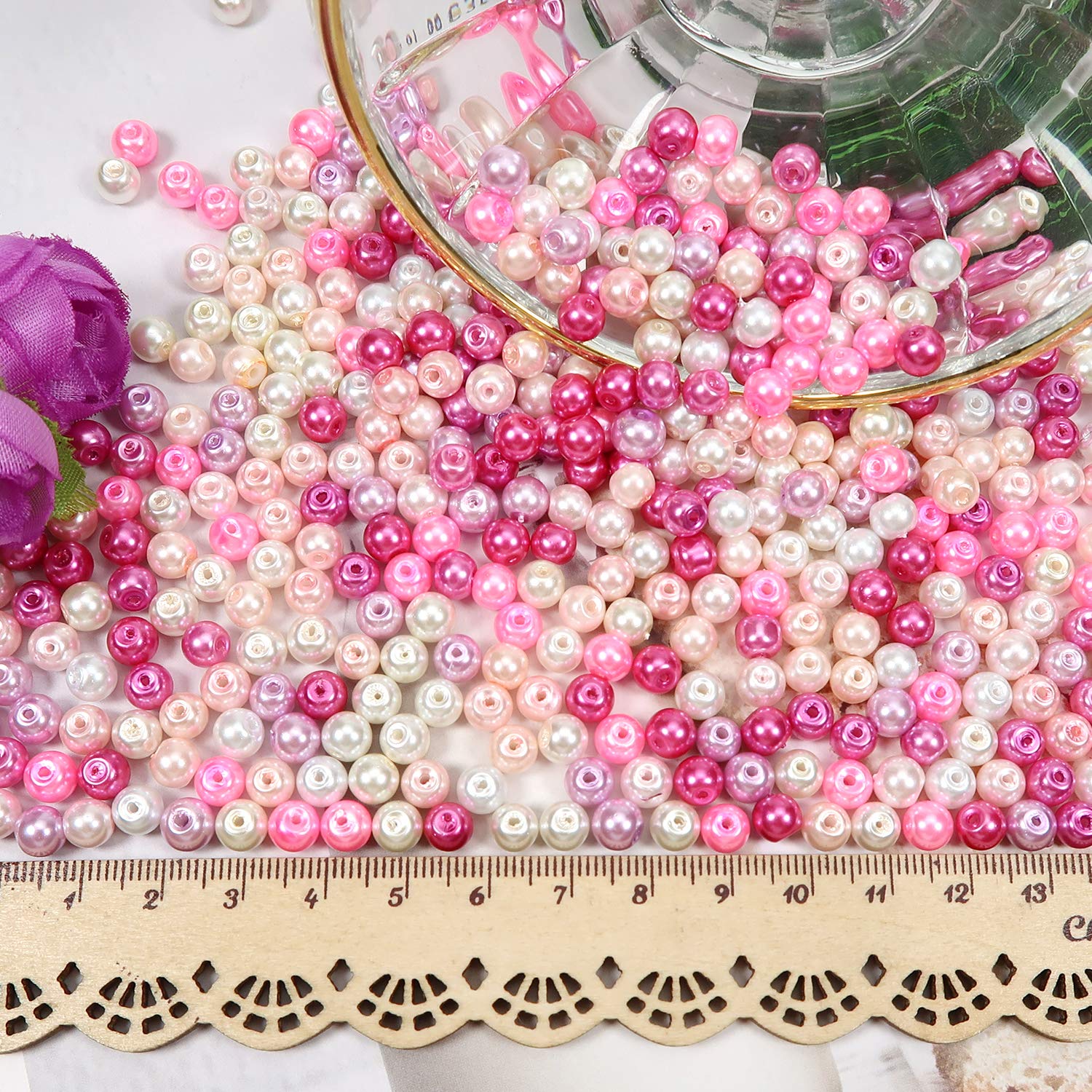 770 Cuentas De Perlas Para Hacer Pulseras, Kit Artesanal De Perlas Redondas
