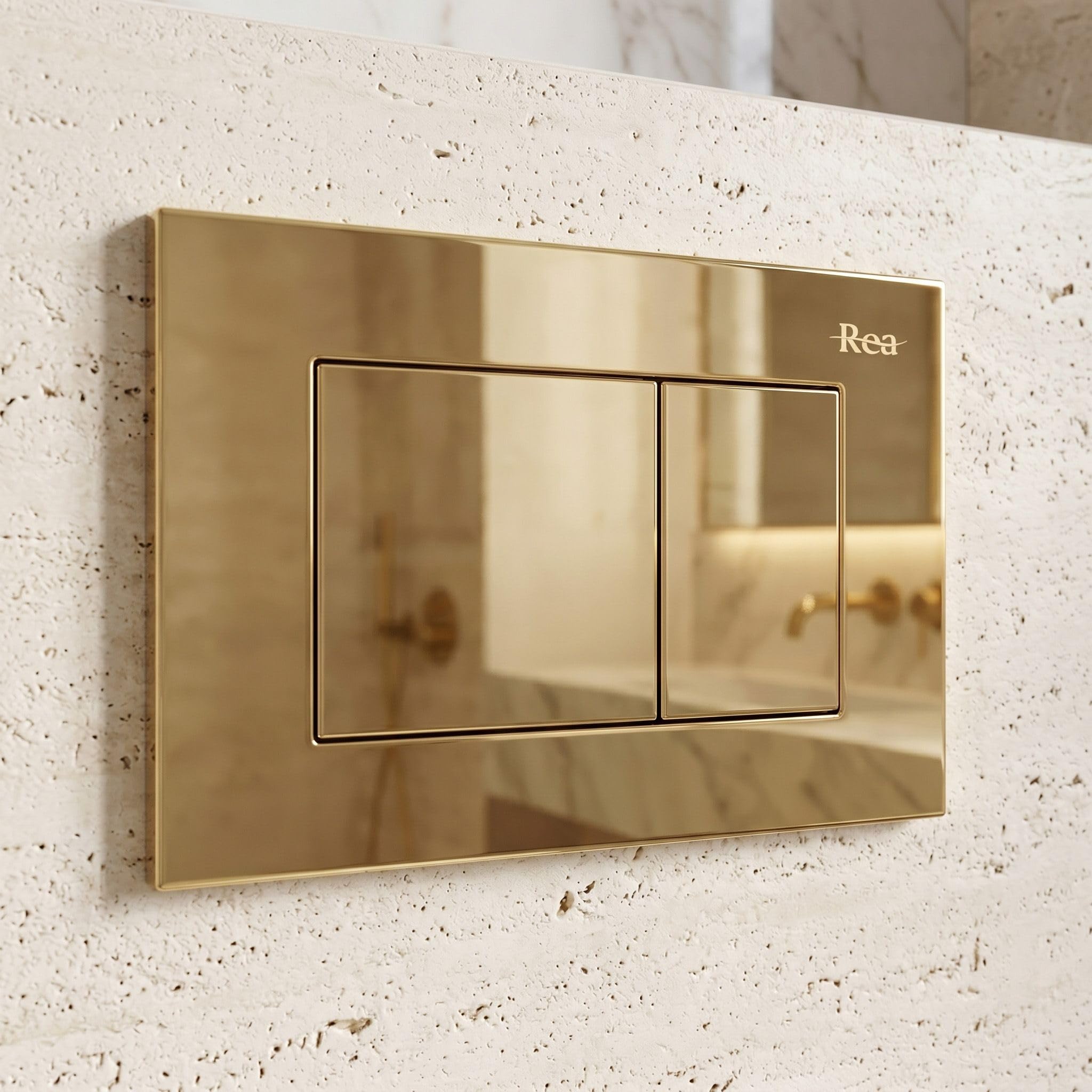 Rea - Botón de descarga de inodoro Rea J K011a-q y Slim 024n dorado - 4 x 24,5 x 16,5 cm