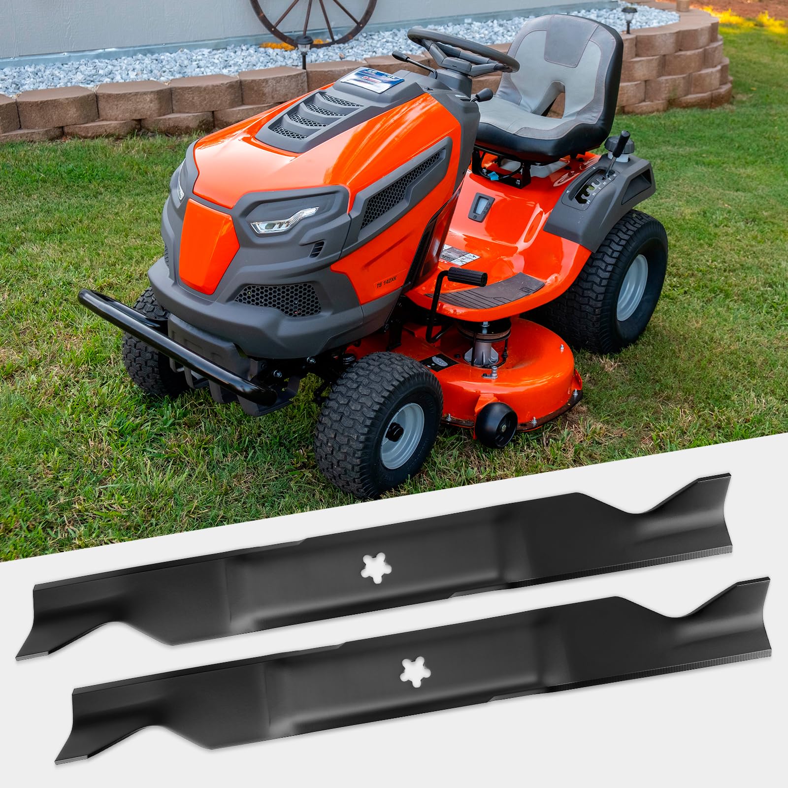 Ecreban 532405380 Mower Blades for 46" Lawn Tractor, 405380 High Lift