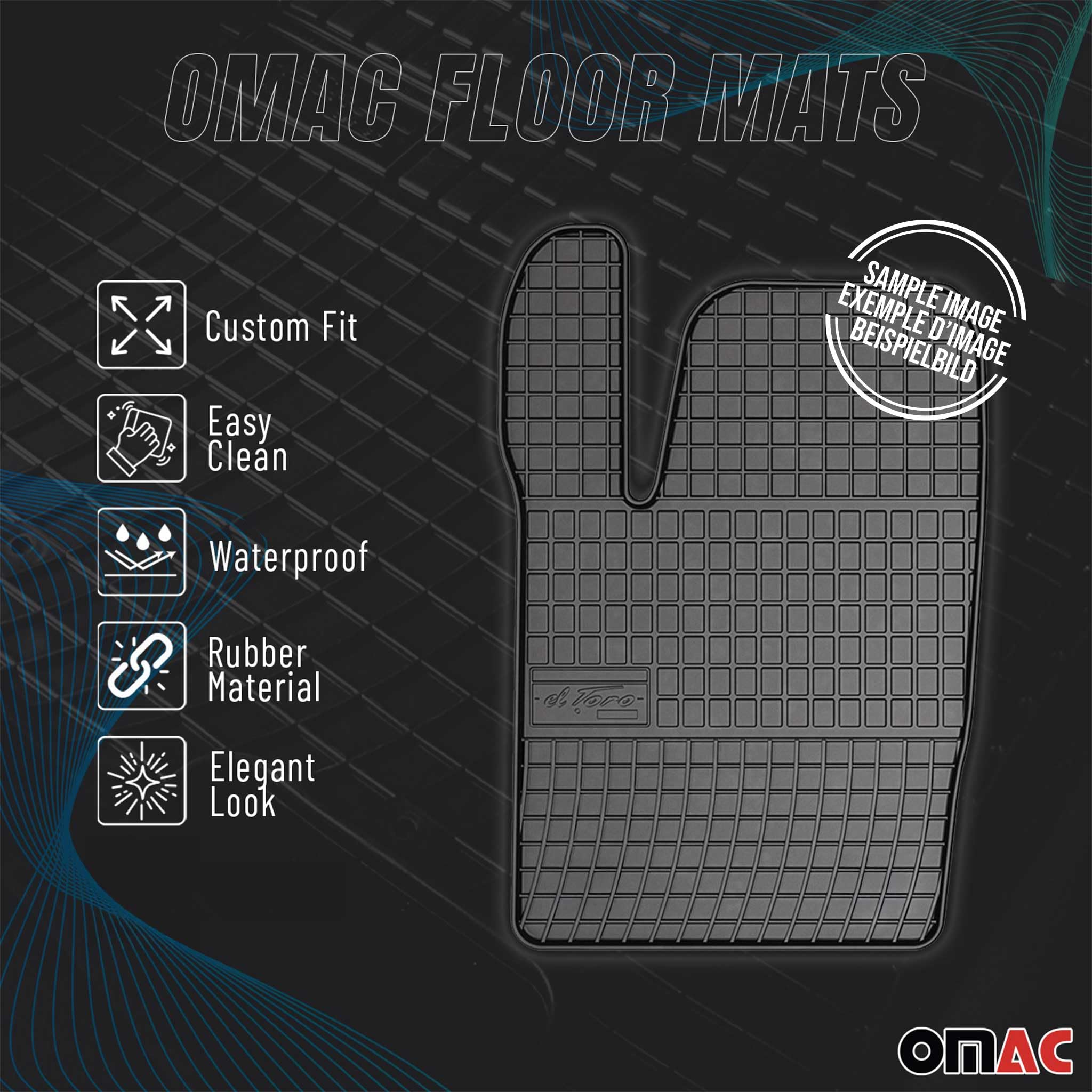 OMAC Alfombrillas de Goma Compatibles con Seat Ibiza 2002-2009 Alfombrillas de Coche Goma TPE Negro 4tlg