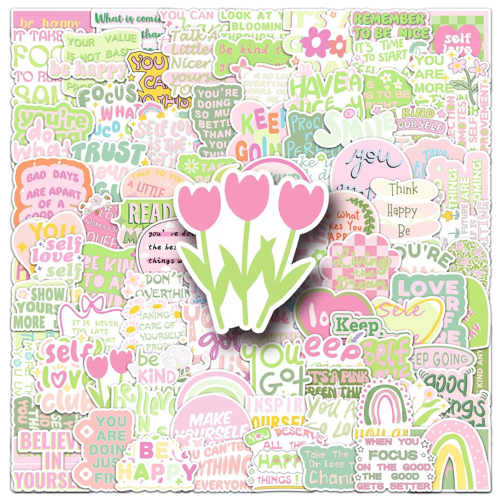 100 Stück Inspirierende Zitate Aufkleber Pack Motivation Sticker Set Wasserdichte Vinyl Sticker für Laptop Kinder Autos Motorrad Fahrrad Skateboard Gepäck Koffer Computer Aufkleber Graffiti Decal