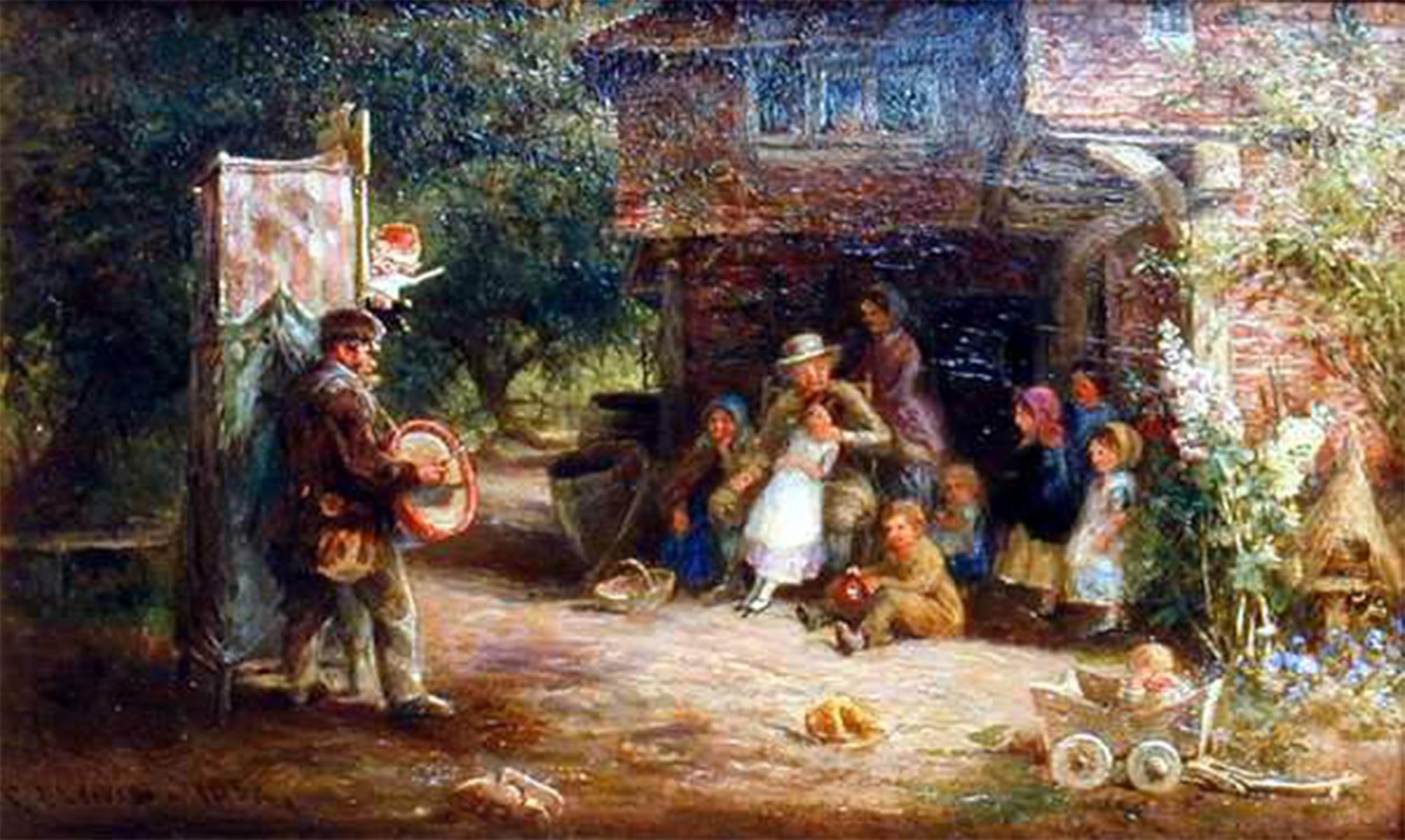 SERENDIPITP Retro Picture Poster Wall Art Pictures Painting Punch in the Country by Charles Lewis Wall Art Canvas Print for Wall Decor 60x90cm