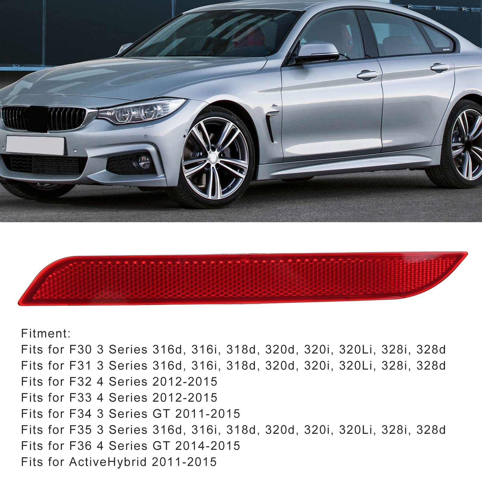 ANGRONG 1 Par 2 Uds Lente Negra Reflector De Parachoqu Trasero Luz Trasera De Freno LED Para BMW F31 F32 F33 F34 F36 - AliExprs