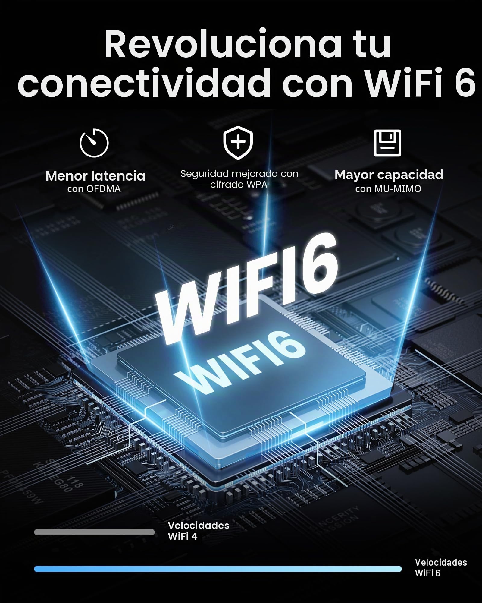 ZOSI 3K Cámara Vigilancia WiFi-6 Exterior, 360° Pan y Tilt Visión, Detección y Seguimiento Automático de Persona, 2,4GHz Cámara Seguridad con Audio Bidireccional