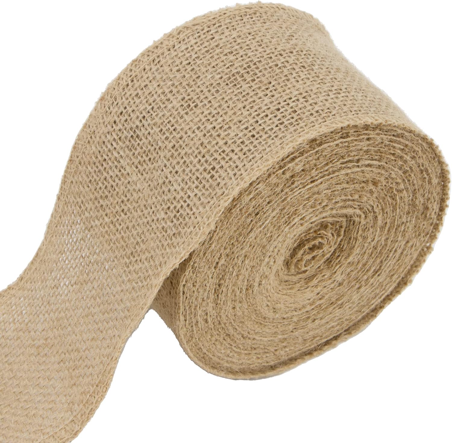 Time to Sparkle 8cm*10m Jute Craft Ribbon Burlap Rustic Hessian Ribbons for Crafts Gift Wrapping Hessian Fabric Burlap Ribbon Gift Wrapping Christmas Tree Wedding Decoration Event Party - Image 4