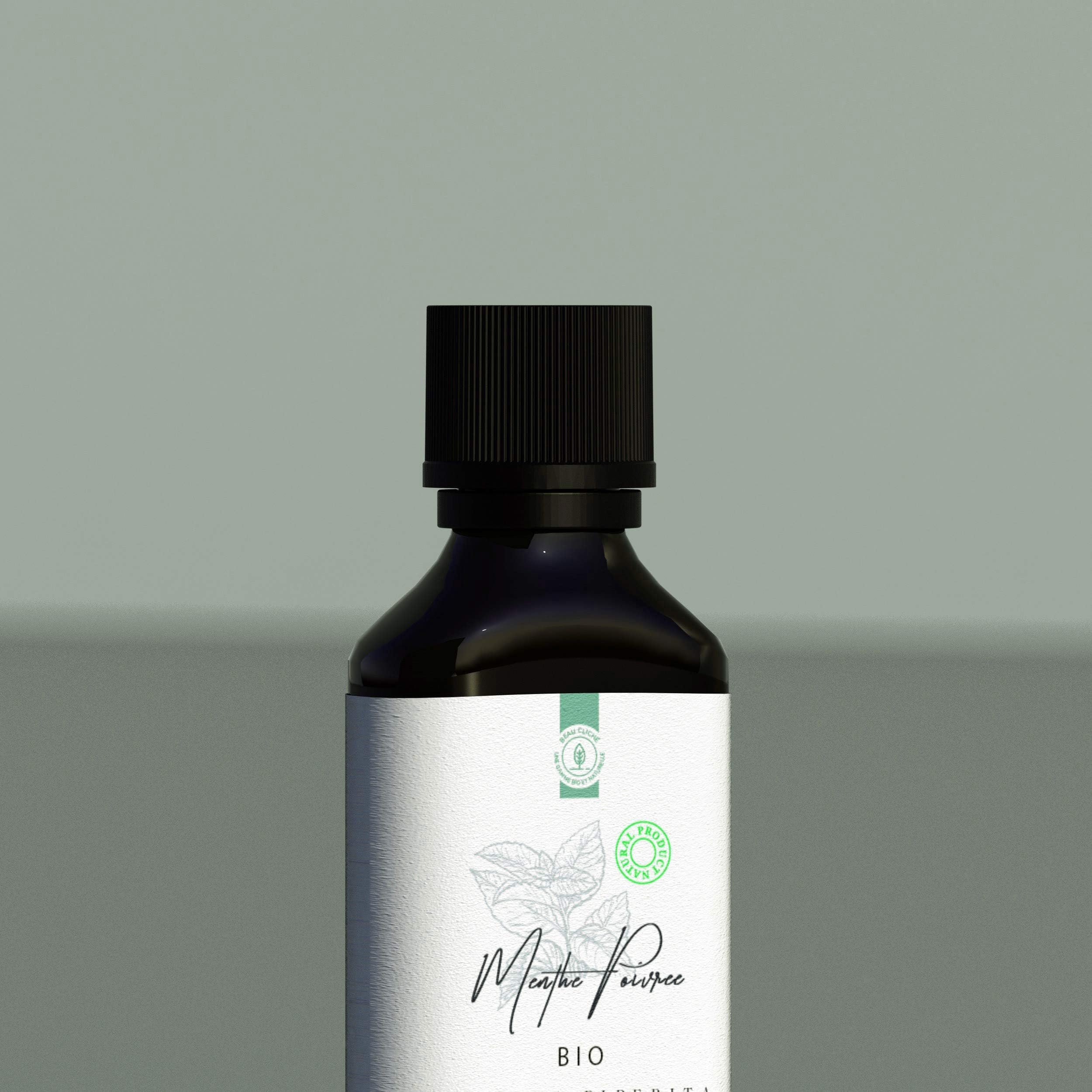 50ml Olio Essenziale di Menta Piperita BIO (Mentha piperita) - 100% Puro, Naturale e Biologico - Olio Essenziale di Menta Commestibile - Fresco, Energizzante e Limpido
