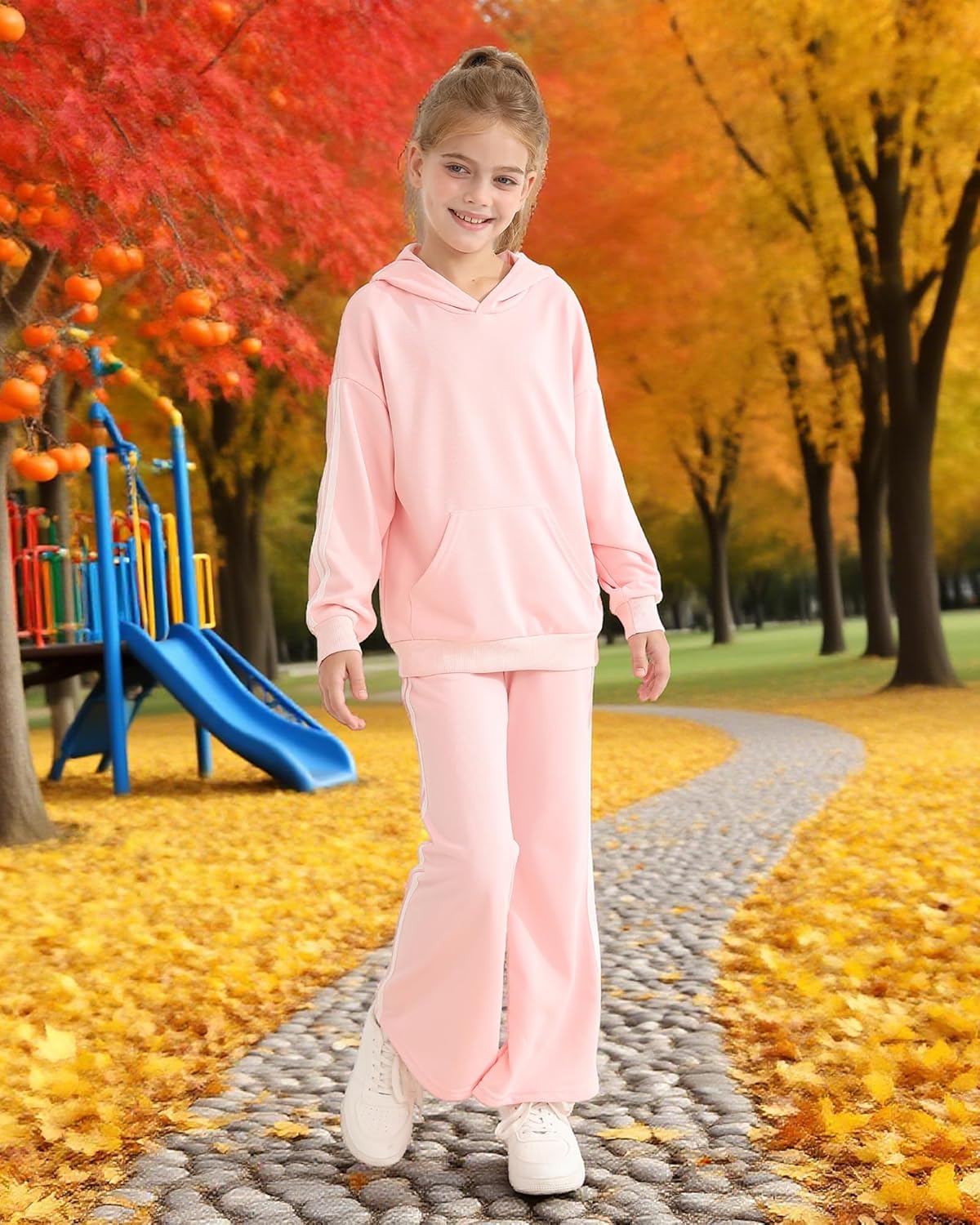 Mikrdoo Teenager Clothes Long Sleeve Hoodies Sweatshirts Teen Clothes Sweatpants Junior 2 Piece Outfits Sweatsuit Set - Image 2