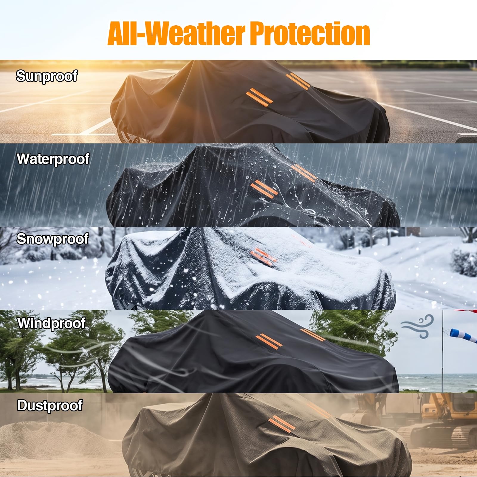 Housse de protection imperméable pour moto Can-Am Ryker – Protection contre la pluie et le soleil – Bâche anti-poussière pour vélo d'extérieur
