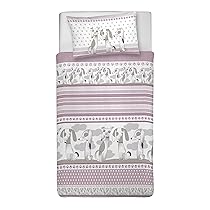 PENSIERI DELICATI Parure Copripiumino Singolo 100% Cotone, Completo di Sacco 155x200cm e 1 Federa 52x82cm, Made in Italy, Copripiumino Lavabile In Lavatrice A 40°, Fantasia Baubau Rosa