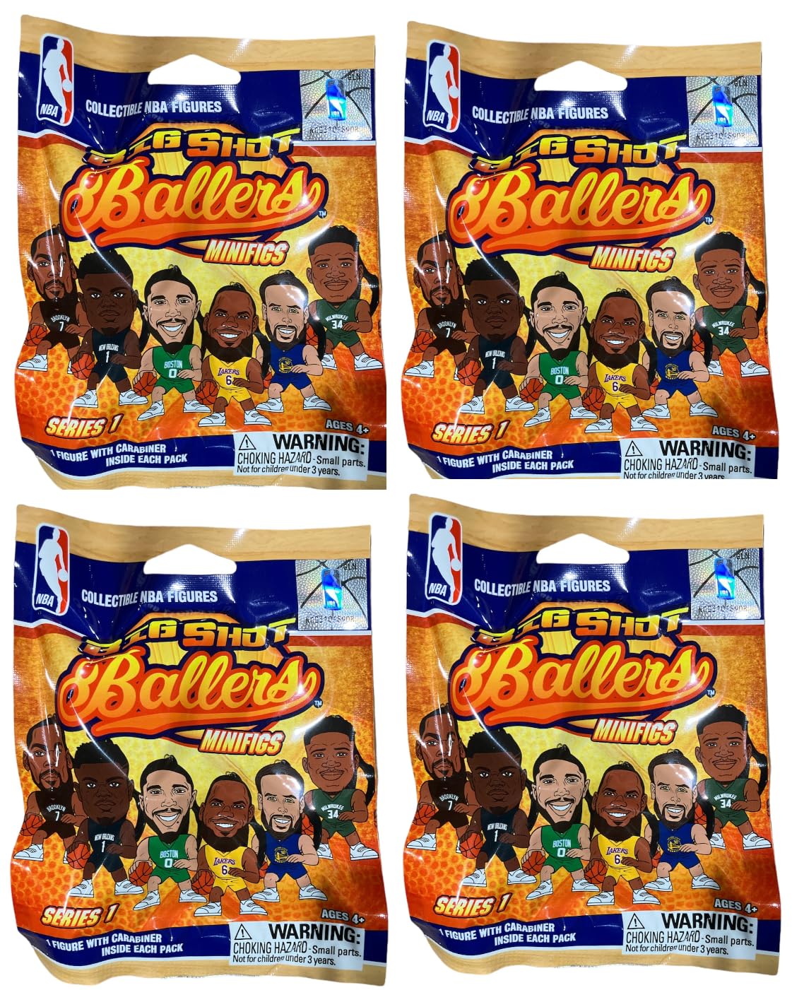 Teenymates Party Animal Big Shot Ballers 2021-22 NBA Series 1 Figures Blind Bags Gift Set Party Bundle - 4 Pack