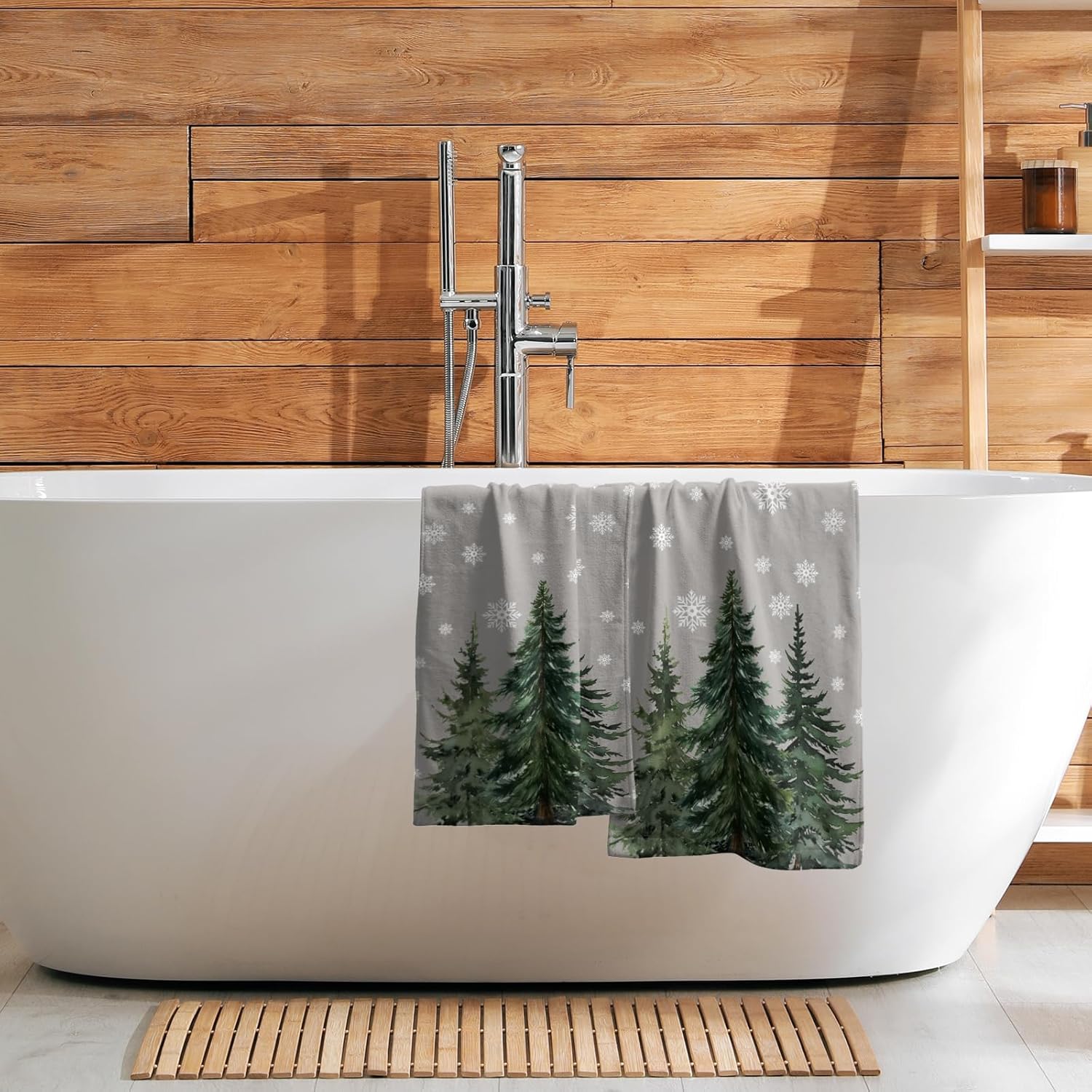 Winter Trees Hand Towels Set of 2, 28x14 Inch Grey Snowflake Brich Tree Soft Comfortable Absorbent Dish Cloths Towel for Kitchen Bathroom Home Xmas Holiday Decor and Gifts - Image 7