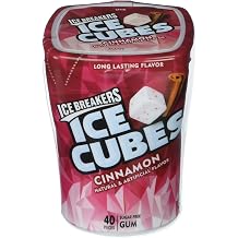 Ice Breakers Ice Cubes Sugar Free Gum, Cinnamon 40 count Pack of 4