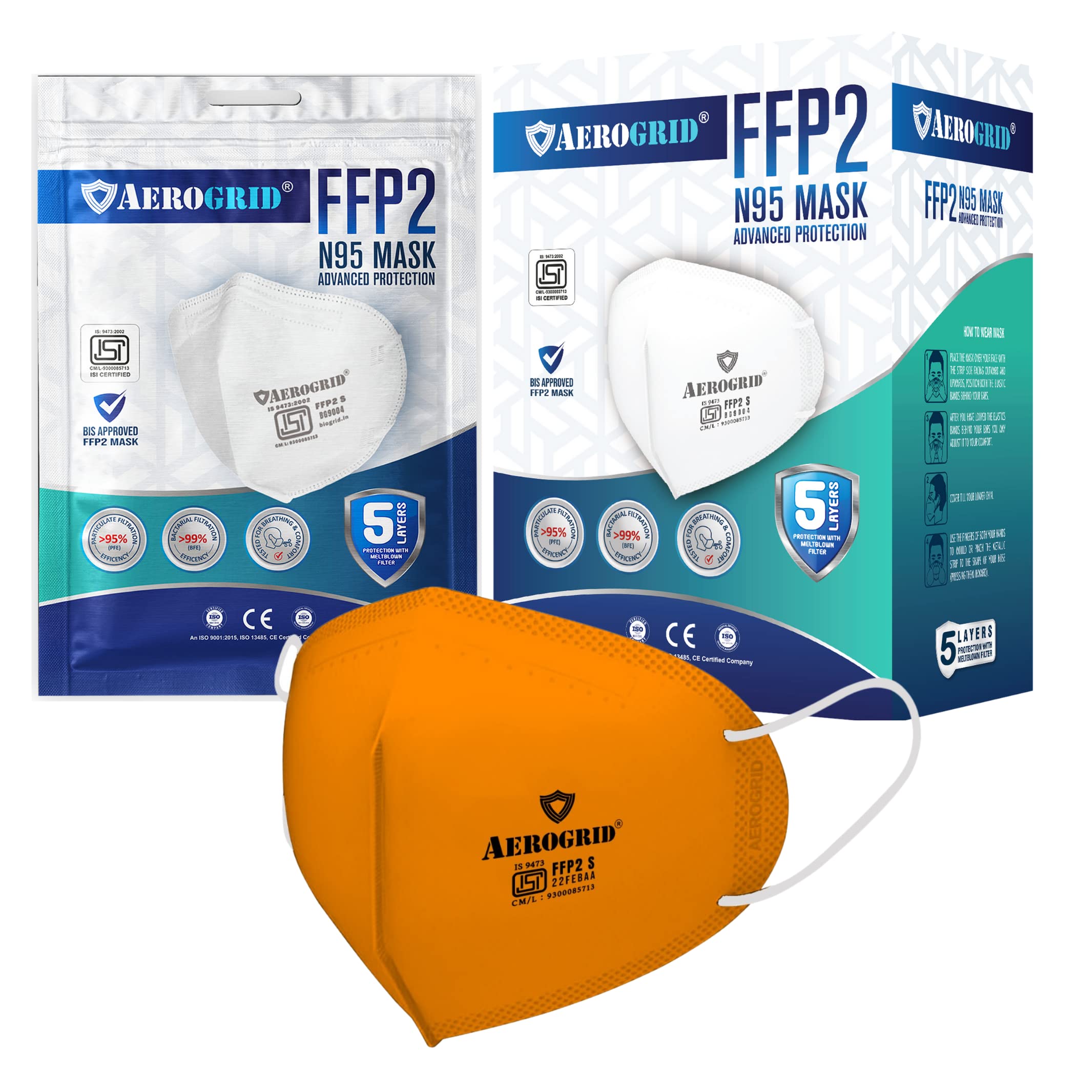 See full amazon price history chart for AeroGrid FFP2 | 5 Layers | ISI Mark | BIS Certified | EN 149 European Std. Certified | Premium N95 Earloop Mask for Unisex (Pack of 100, Orange) AeroGrid FFP2 | 5 Layers | ISI Mark | BIS Certified | EN 149 European Std. Certified | Premium N95 Earloop Mask for Unisex (Pack of 100, Orange) (B092HBJY6X) Amazon Price History, Amazon Price Tracker