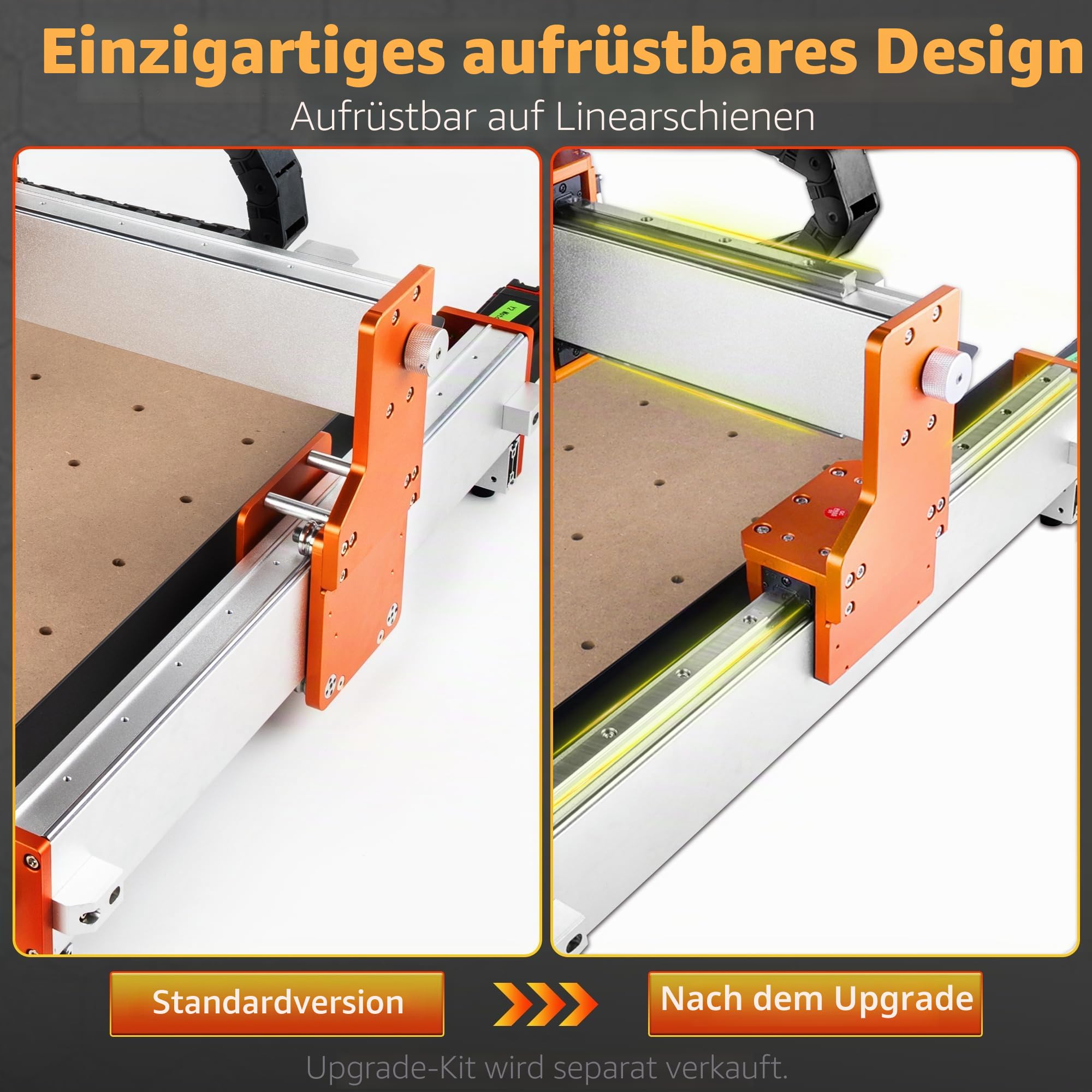FoxAlien CNC Fräsmaschine XE-PRO mit Kugelumlaufspindeln, 400W Spindel 3-Achsen Graviermaschine für Holz-Aluminium-Schneiden Aufrüstbar auf Linearschienen(220V)