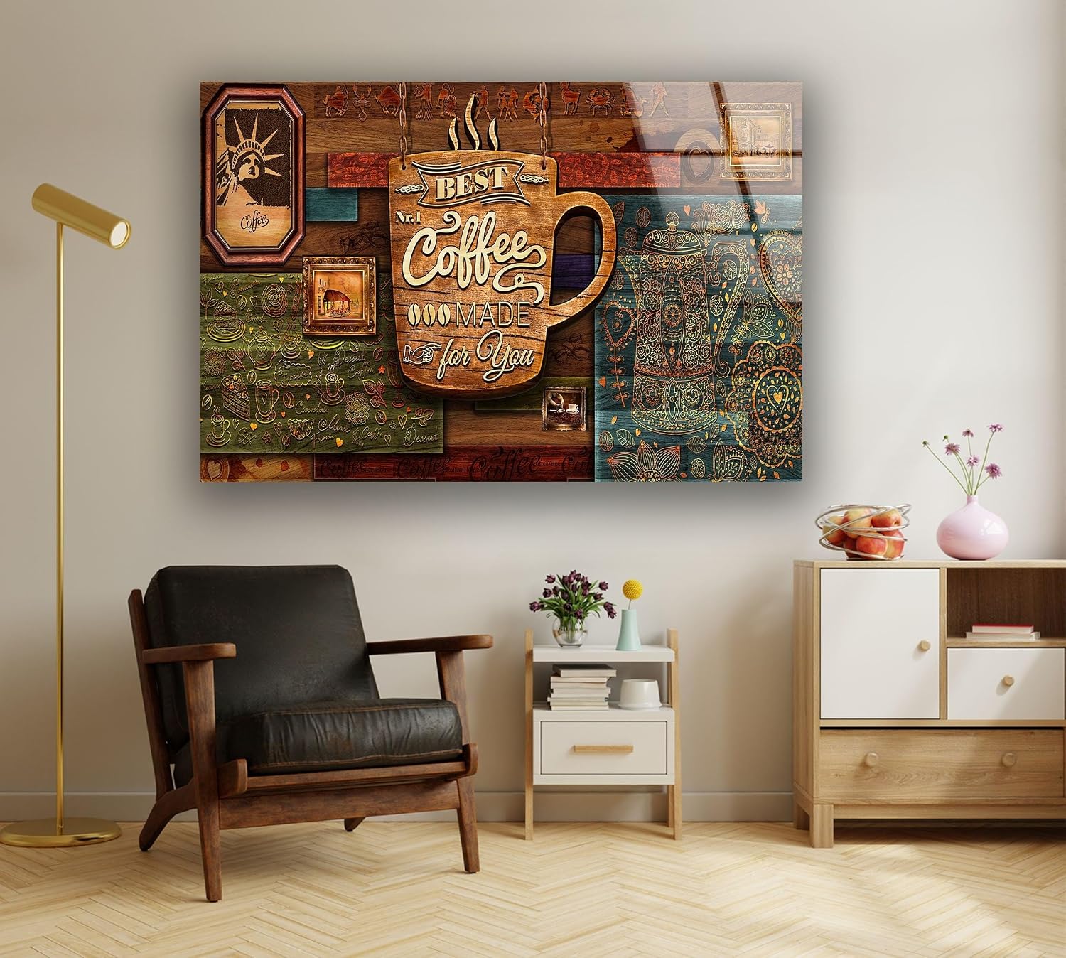 Myphotostation.com Tempered Glass Wall Art 20Wx14H'' Home Decor Kitchen Wall Art Spices Wall Art Vegetable Fruits Wall Art Glass Printing Art Kitchen Decor Herbs Wall Art S34 image 2