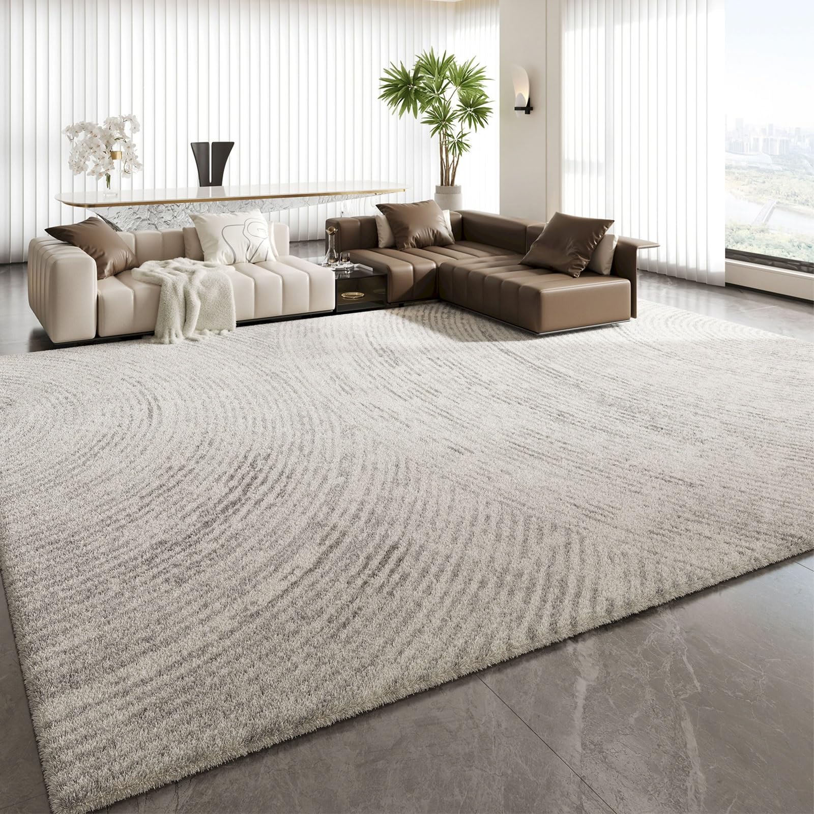 Tapis de cuisine et salle à manger grand tapis abstrait moderne doux
