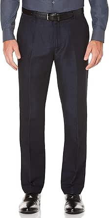 Perry Ellis Portfolio Men's Plaid Slim Fit Dress Pants in Blue Size