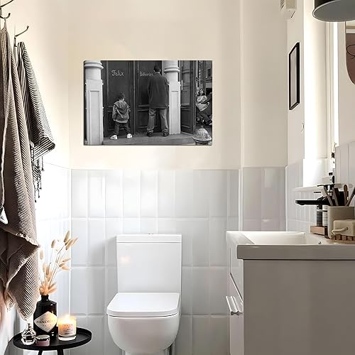 Miniatura 2 de Divertida Decoración de Pared para Baño Arte de Pared en Blanco y Negro - Pósteres de Películas Clásicas Impresión en Lienzo, Arte de Pared Lienzo