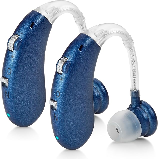 Digital Pair-Rechargeable-Operated BTE Personal Assist Device with 2 Modes, Volume Control and Noise Cancelling, Behind the Ear for Adults and Seniors