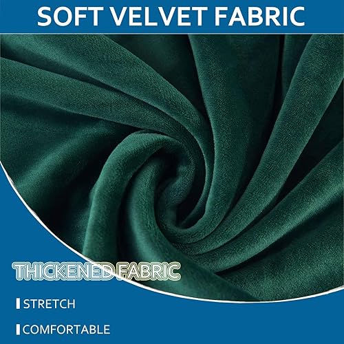 Miniatura 4 de Juego de 6 fundas de terciopelo para sillas de comedor, fundas elásticas para sillas de comedor de 6 piezas con parte inferior elástica para