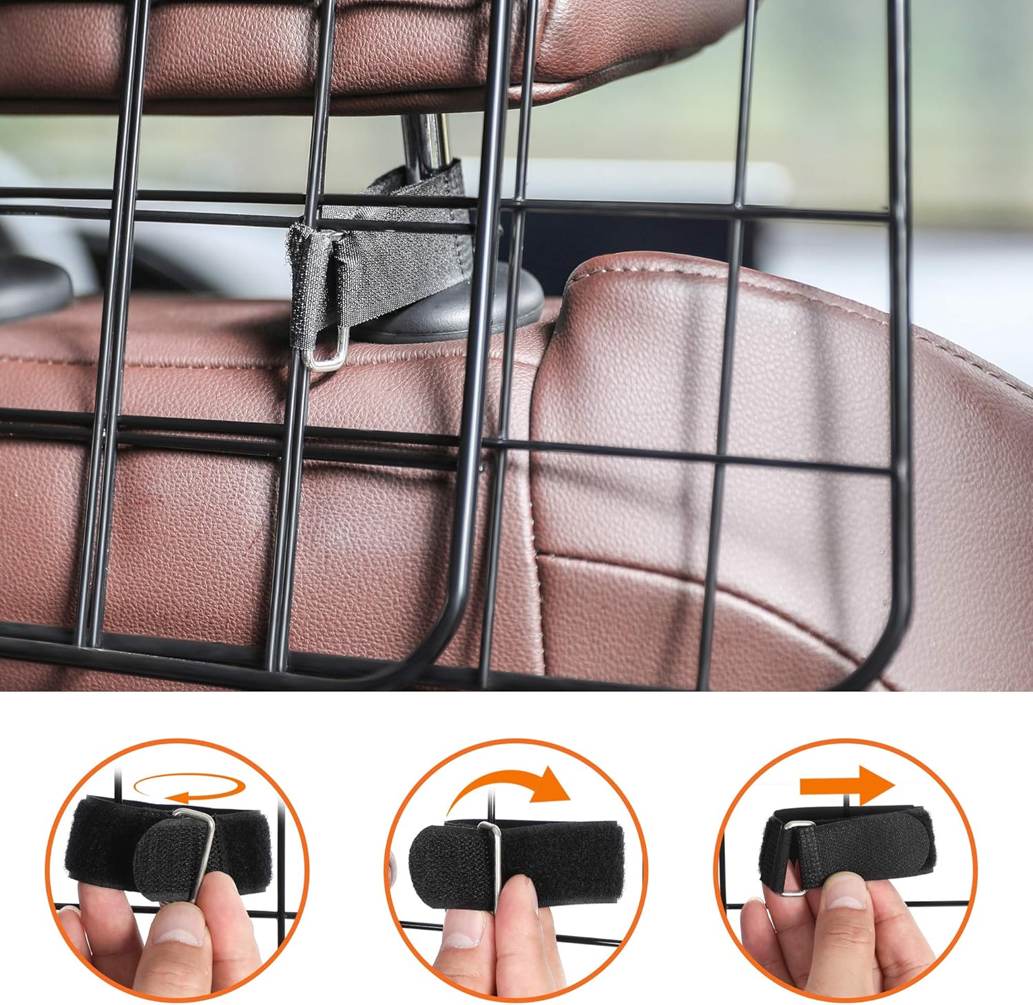 FEANDREA Dog Car Barrier, Adjustable Pet Barrier for SUVs, Van, Vehicles, Mesh Headrest Pet Guard , Black UPDB001B01 : Pet Supplies