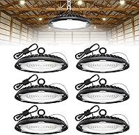 Vista 6 de HYPERLITE UFO LED High Bay Light: 150W 19500LM High Bay LED Luces de tienda con enchufe de 6 pies - 5000K IP65 LED Warehouse Luces para taller