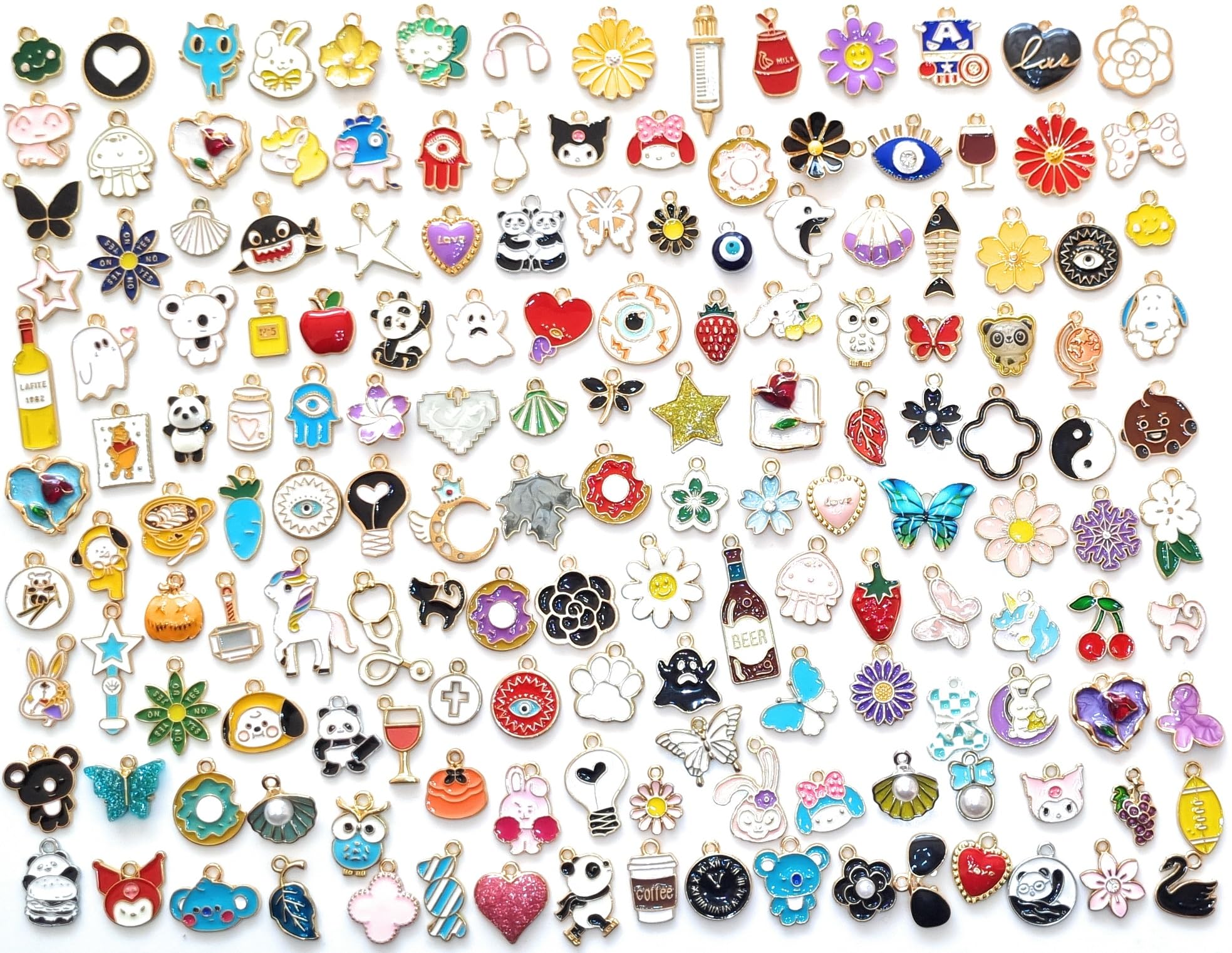 Swasti Resin and Craft 33 Pcs Mix Design Pendant Charms For Key Chain Earring Necklaces Bracelet DIY Crafts - Mix Color enamel_ charms-picture-13